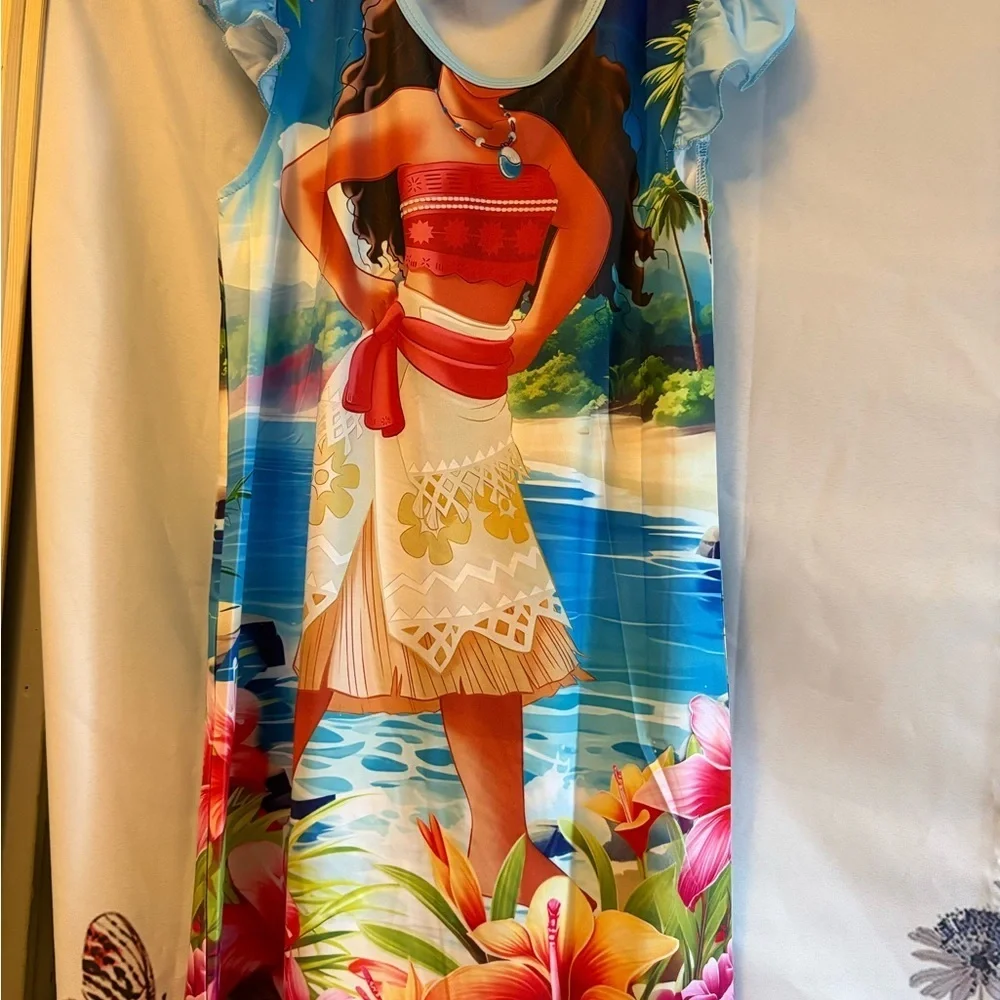 Disney Moana Kids Nightgown - Blue and Red